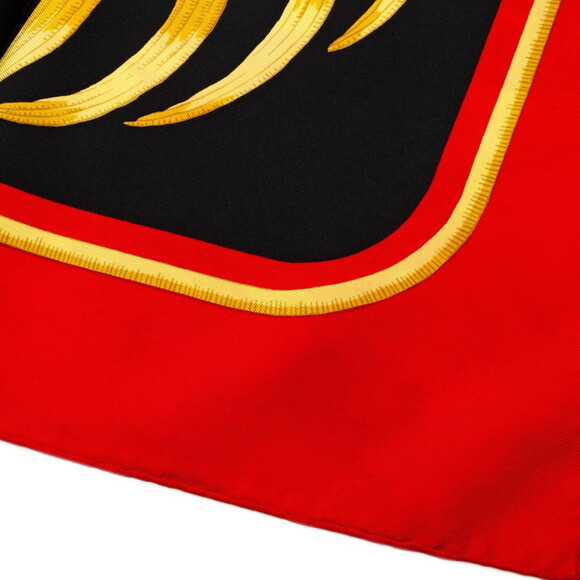 HERMES Authentic Red Silk Scarf - Picture 7 of 10